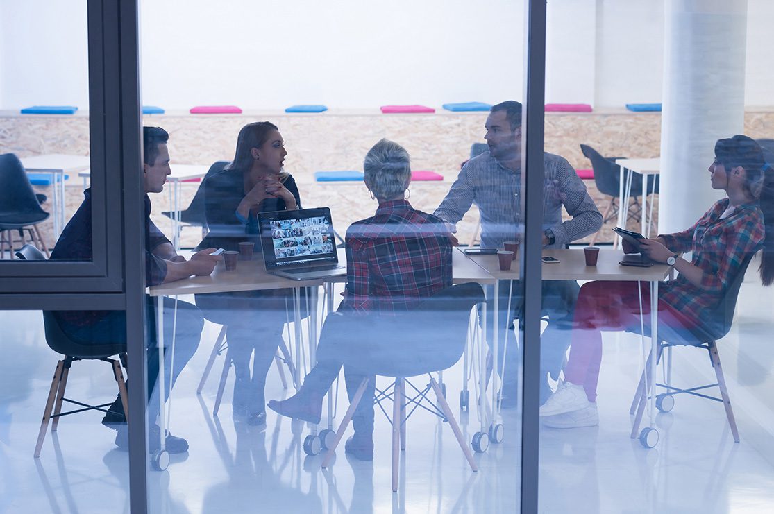 startup business team on meeting in modern bright office interio team