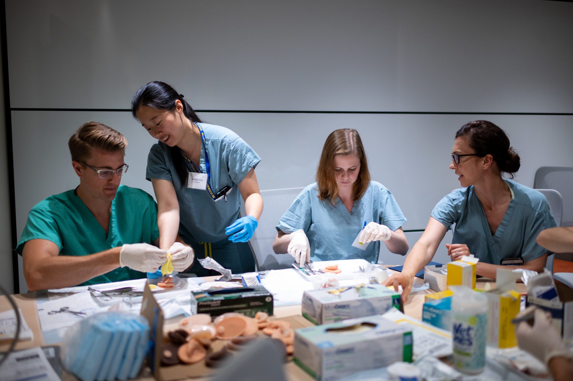 trainees and instructors participate in a  day-long clinical simulation course at the new Clinical Simulation Center.
